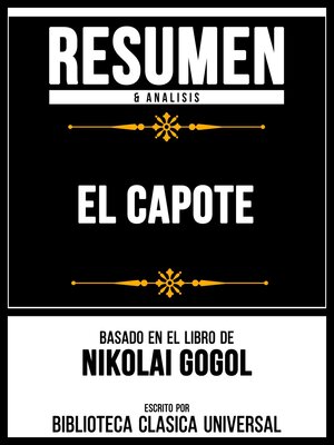 cover image of Resumen & Analisis--El Capote--Basado En El Libro De Nikolai Gogol